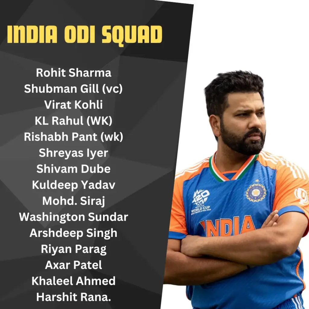 India ODI Squad vs Sri Lanka