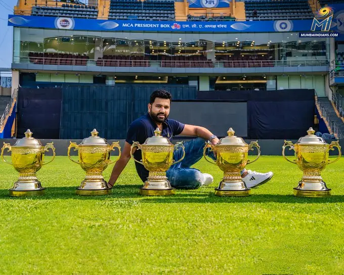 Rohit Sharma with 5 IPL trophies