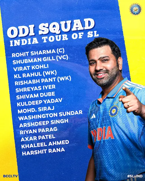 IND vs SL Tour India ODI Squad