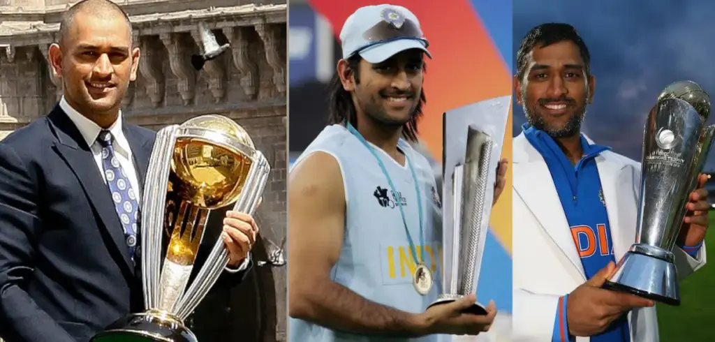 Ms Dhoni with ICC Titles