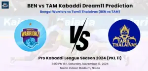 BEN vs TAM Dream11 Prediction