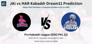 JAI vs HAR Dream11 Prediction