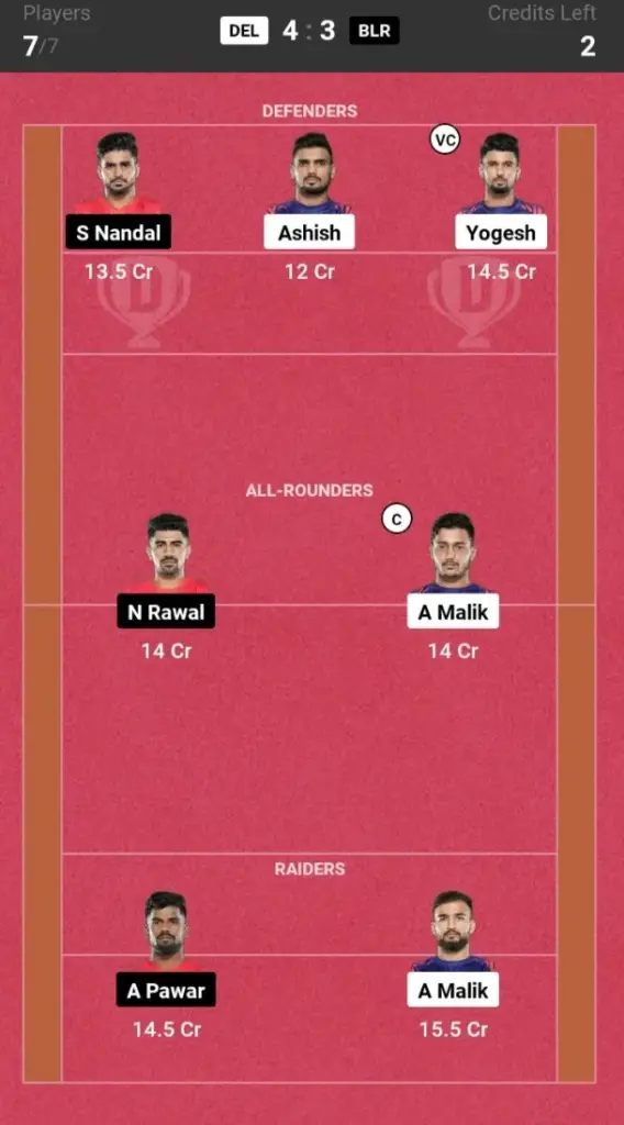 DEL vs BLR Small League Team