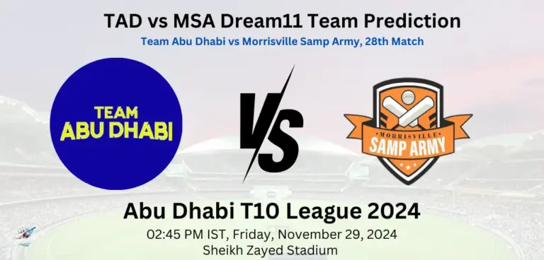 TAD vs MSA Dream11 Team Prediction