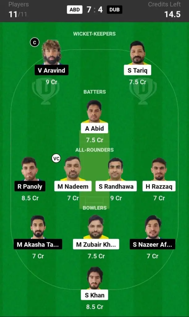 ABD vs DUB Small League Team