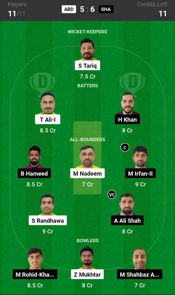 ABD vs SHA SL Team