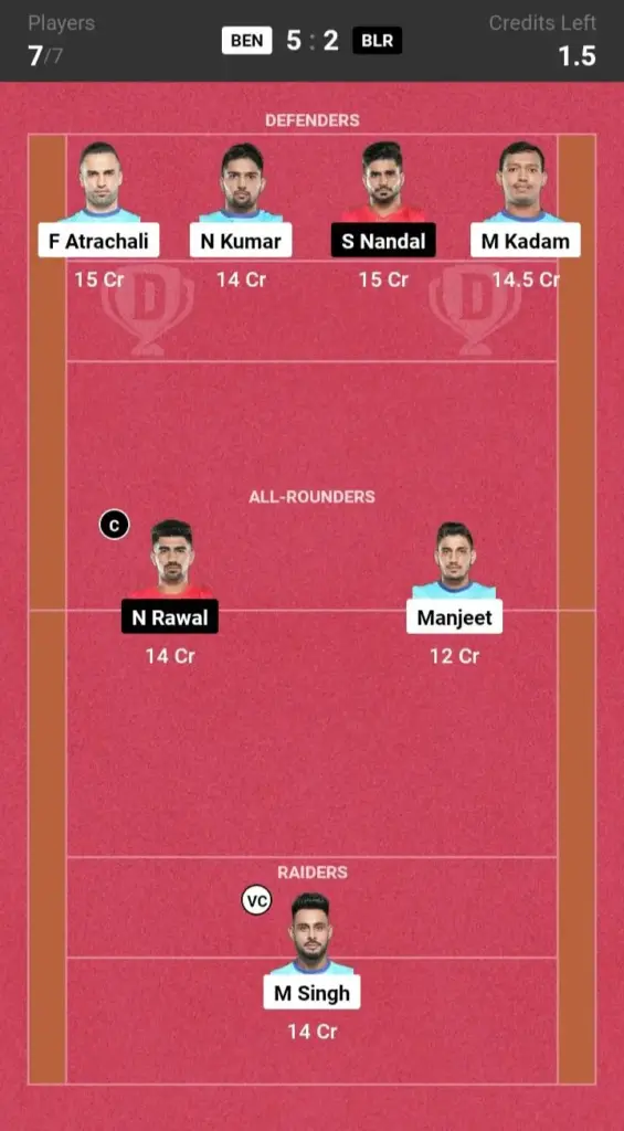 BEN vs BLR Small League Team