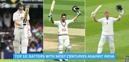 Batters with Most Centuries vs india