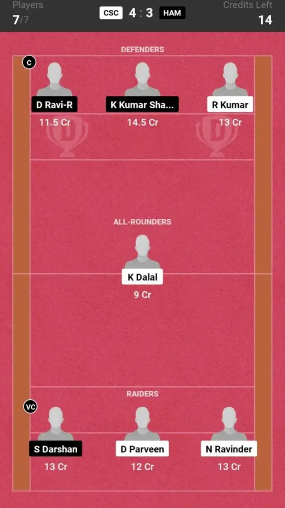 CSC vs HAM Grand League Team