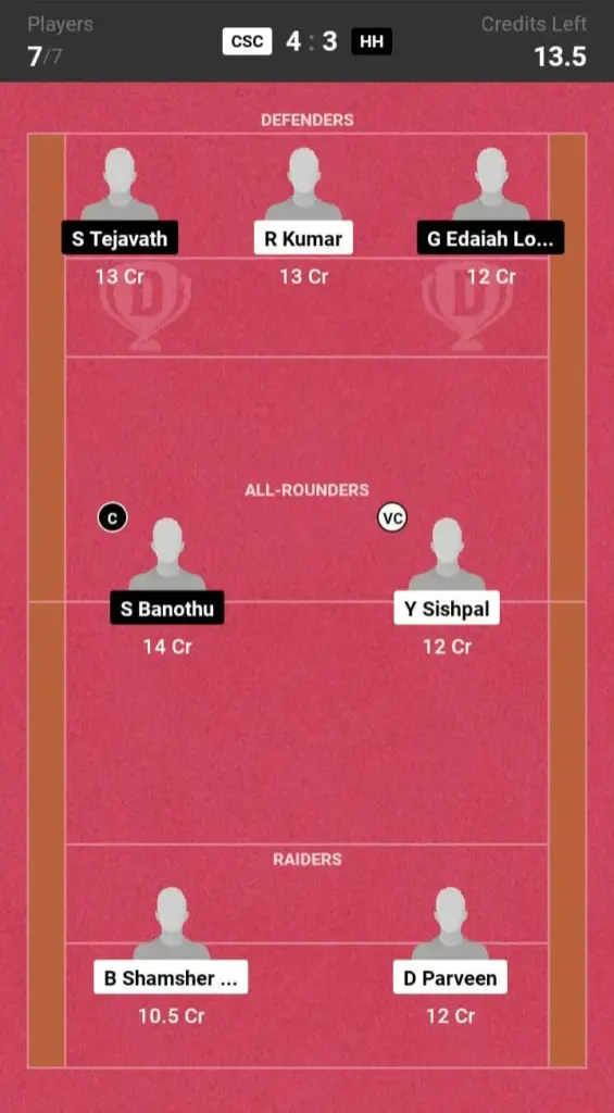 CSC vs HH Grand League Team