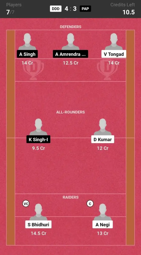 DDD vs PAP Grand League Team