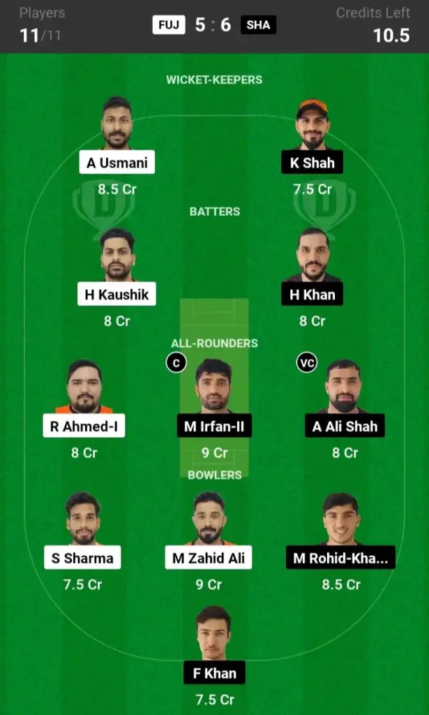 FUJ vs SHA Grand League Team