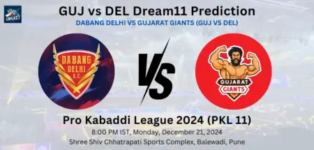 GUJ vs DEL Dream11 Prediction