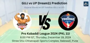 GUJ vs UP Dream11 Prediction