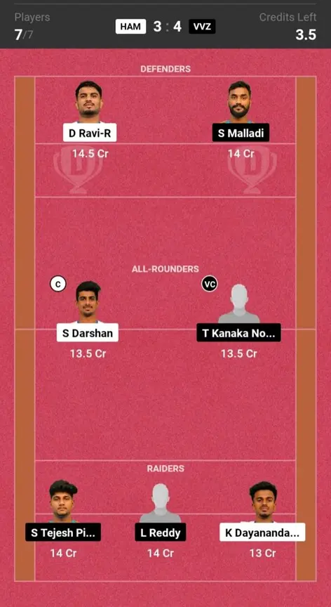 HAM vs VVZ Small League Team