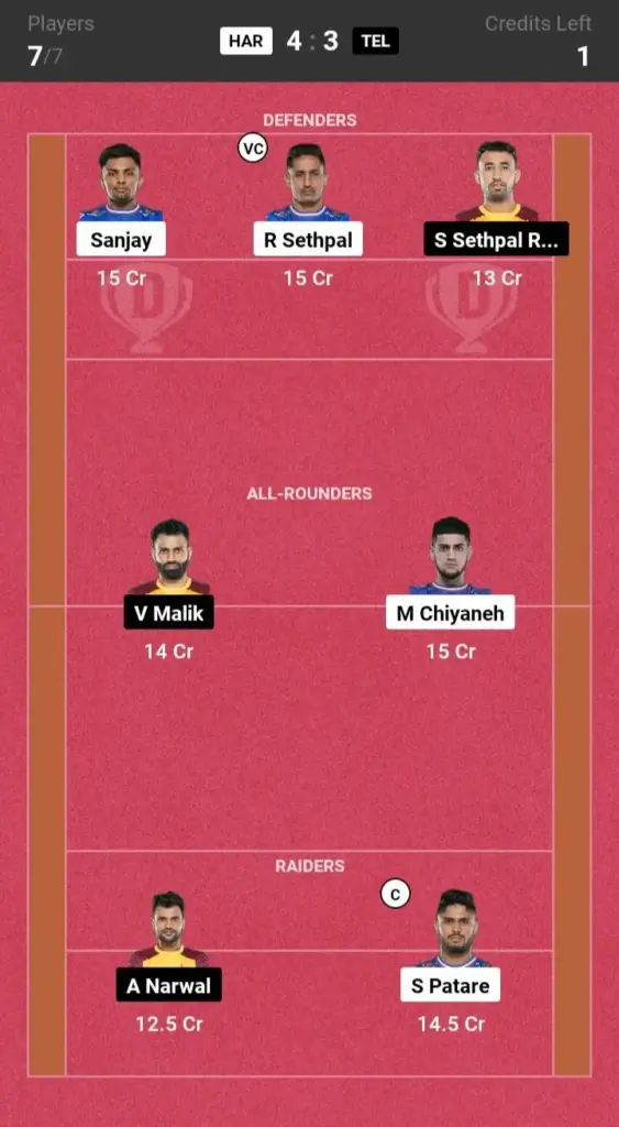 HAR vs TEL Small League Team