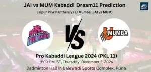 JAI vs MUM Dream11 Prediction