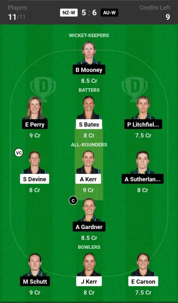 NZ-W vs AU-W  Small League Team