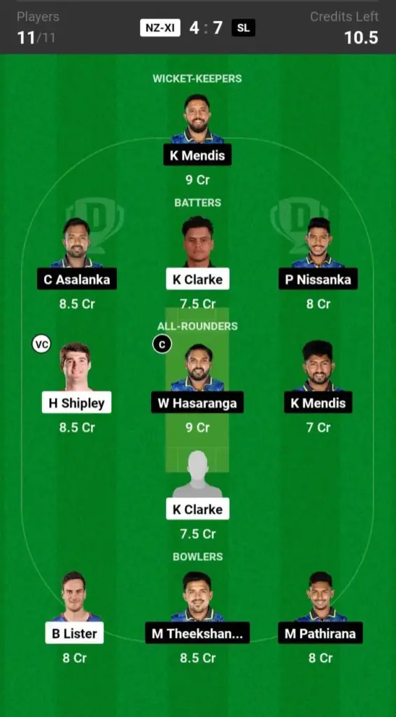 NZ-XI vs SL Small League Team