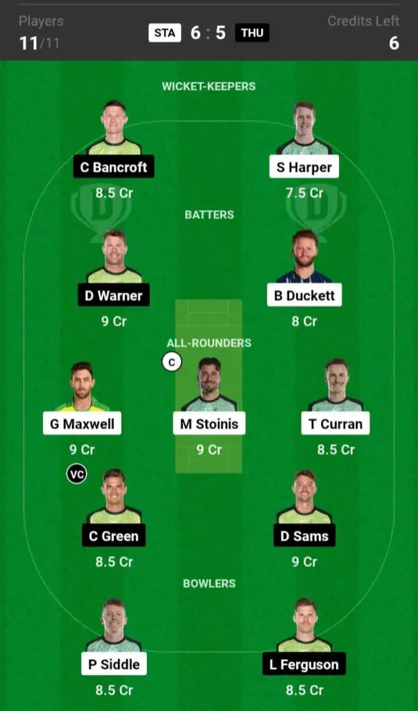 STA vs THU Grand League Team