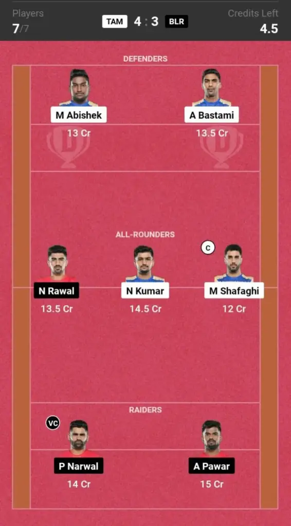 TAM vs BLR Small League Team