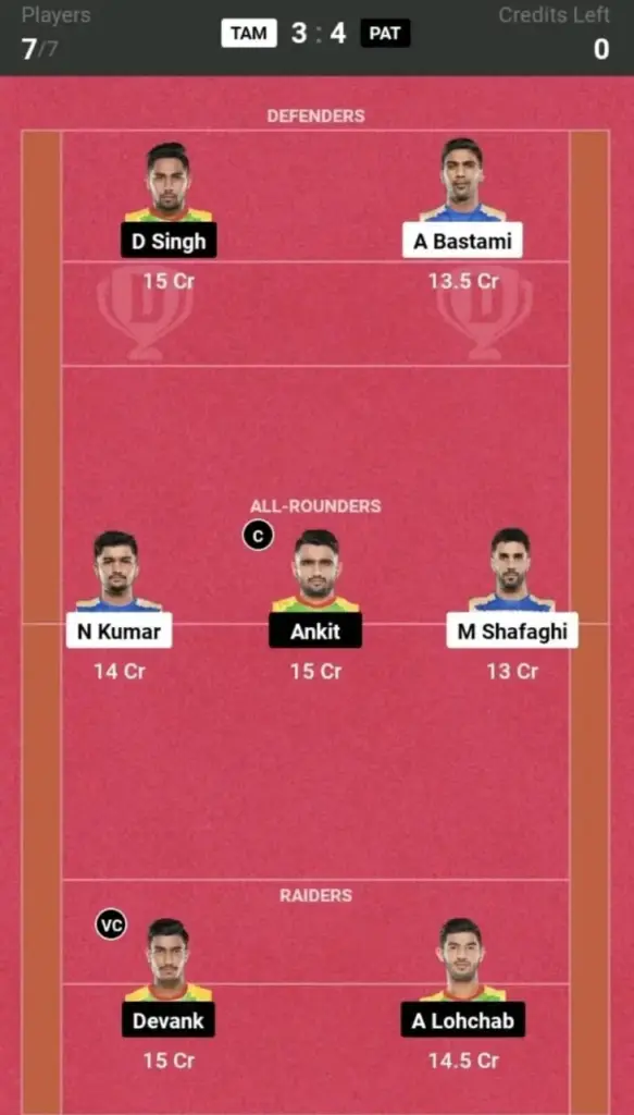 TAM vs PAT Small League Team