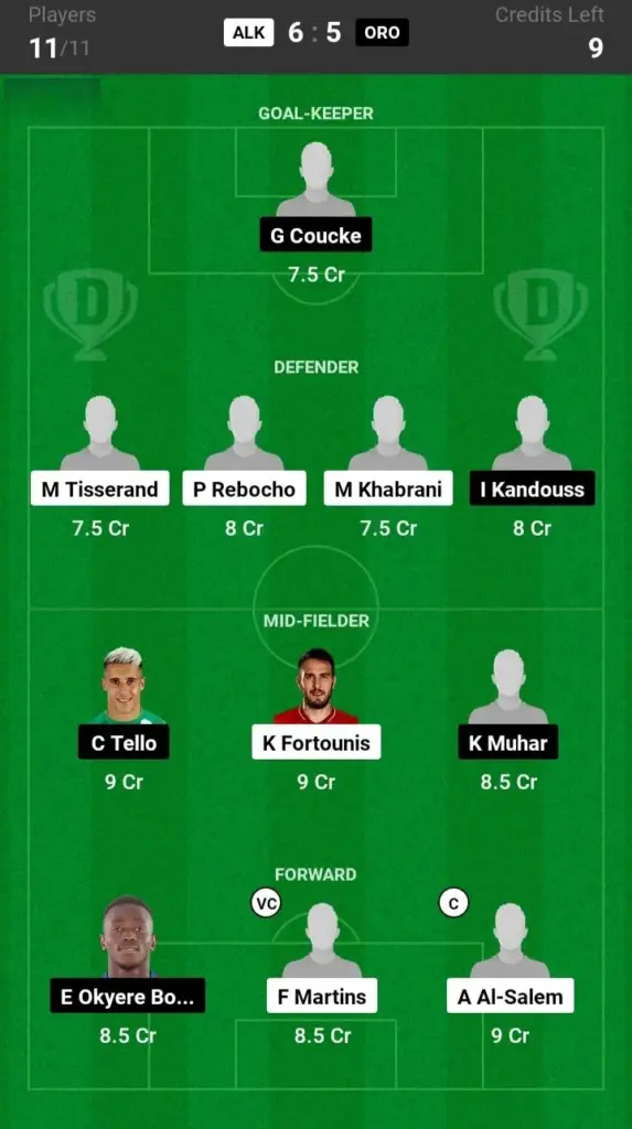 ALK vs ORO Dream11 Prediction Small League Team