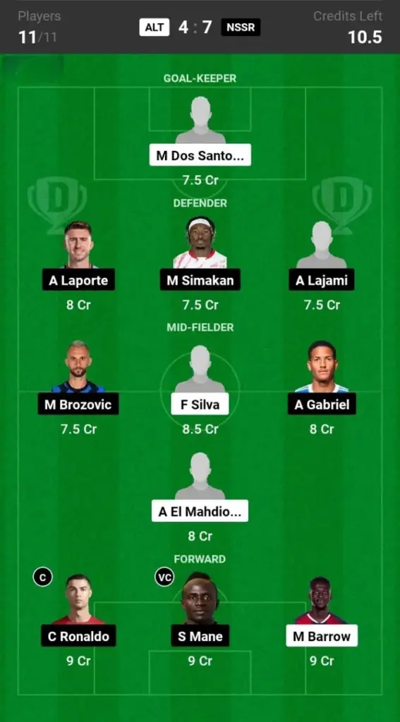 ALT vs NSSR Dream11 Prediction Grand League Team