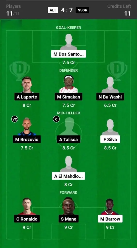 ALT vs NSSR Dream11 Prediction Small League Team