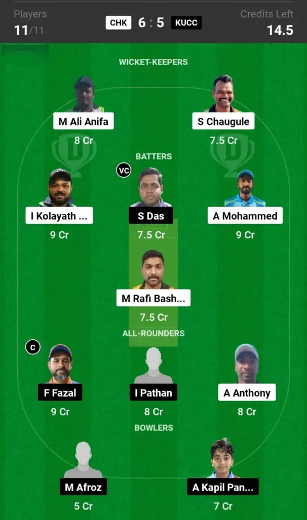 CHK vs KUCC Grand League Team