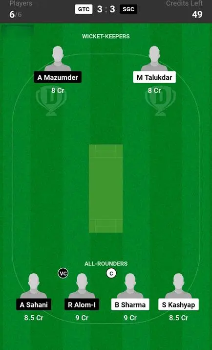 GTC vs SGC Grand League Team