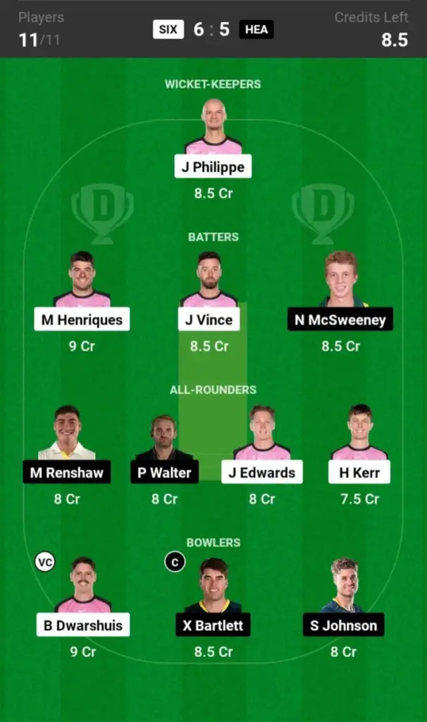 HEA vs SIX Grand League Team