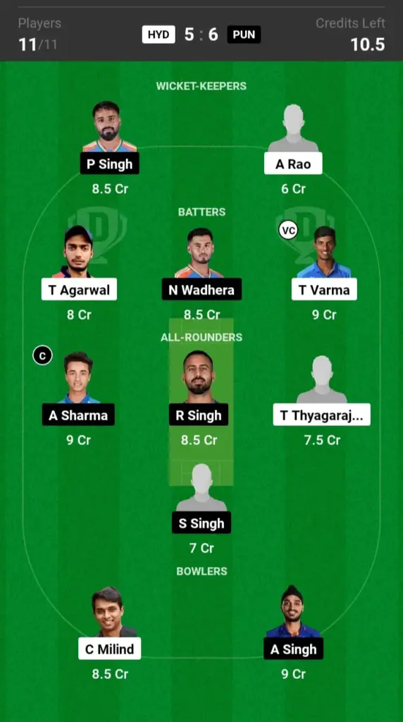  HYD vs PUN SL team