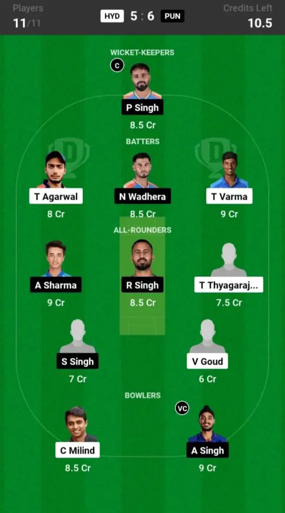  HYD vs PUN SL team