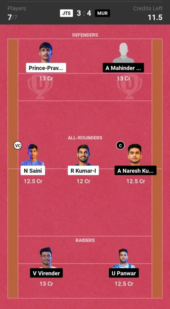 JTS vs MUR Small League Team