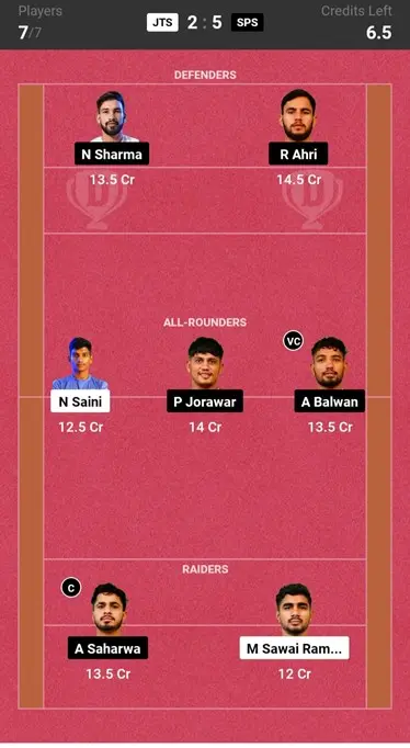 JTS vs SPS Grand League Team