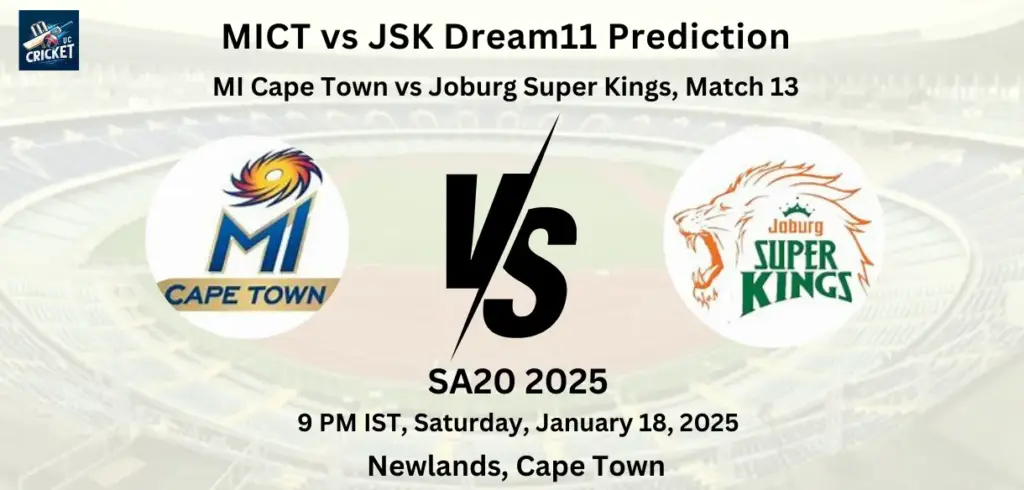 MICT vs JSK Dream11 Prediction