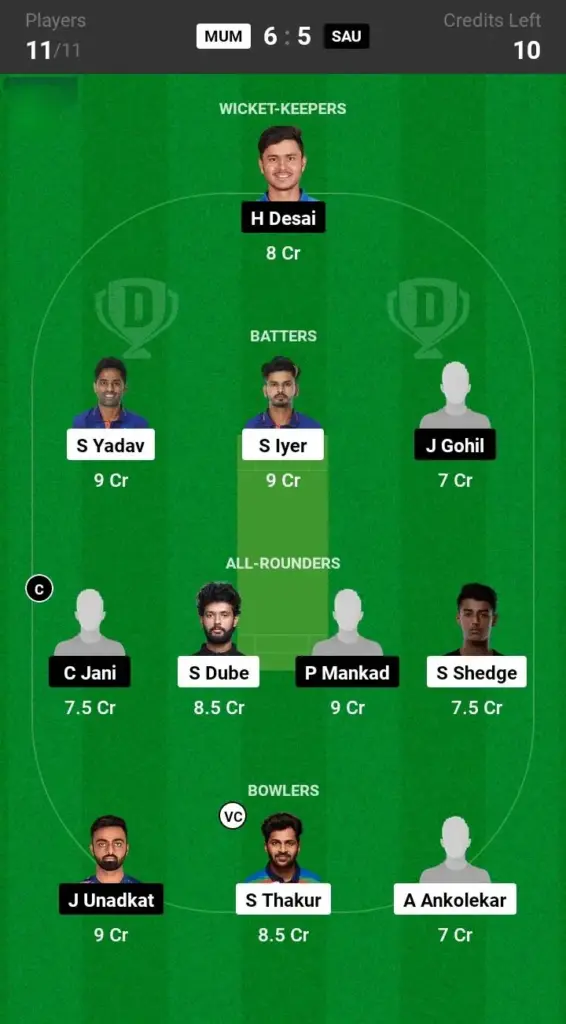 MUM vs SAU Grand League Team