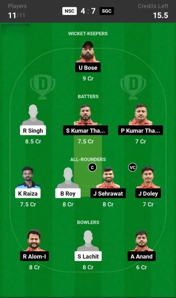 NSC vs SGC Small League Team