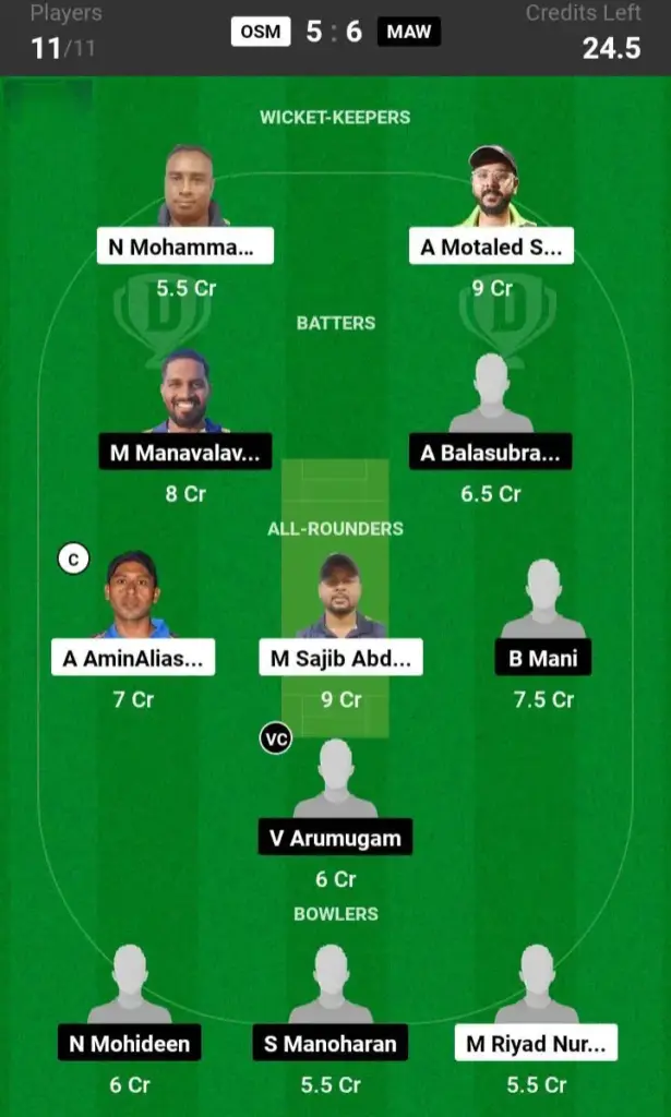 OSM vs MAW Small League Team