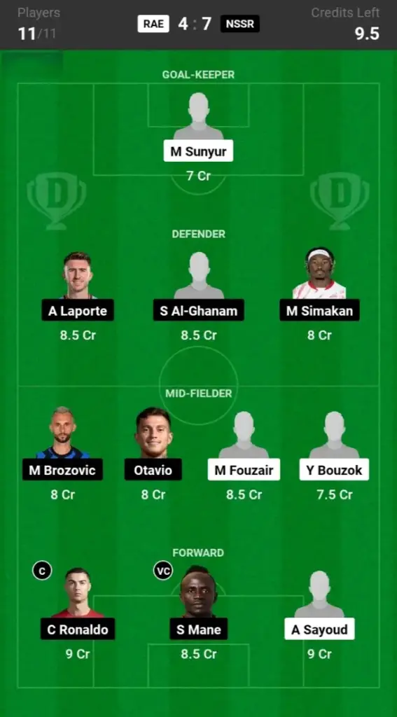 RAE vs NSSR Grand League Team