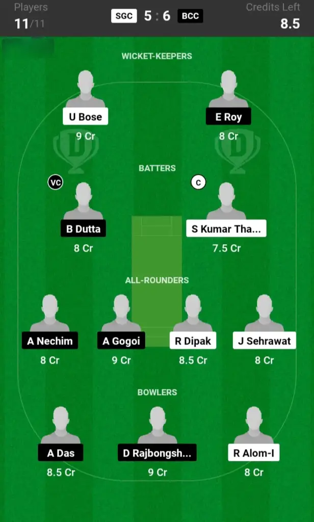 SGC vs BCC SL team