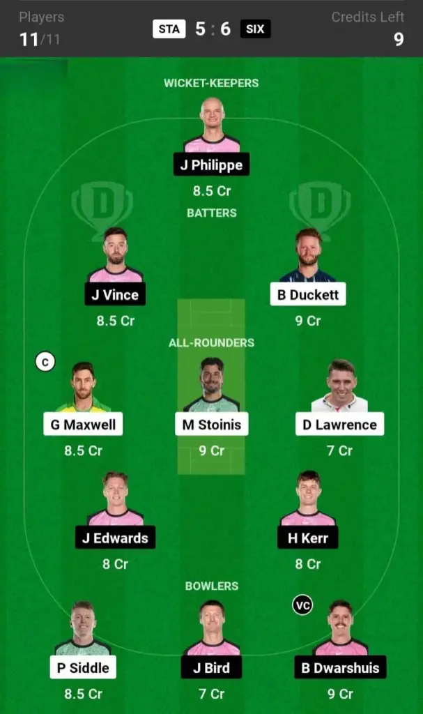 STA vs SIX Small League Team