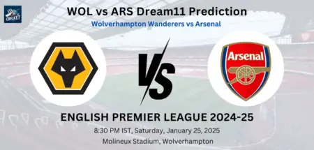 WOL vs ARS Dream11 Prediction