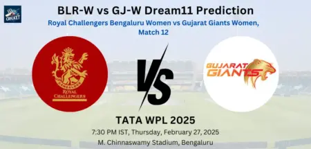 BLR-W vs GJ-W Dream11 Prediction