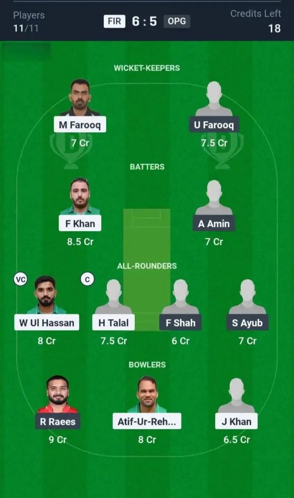 FIR vs OPG Grand League Team