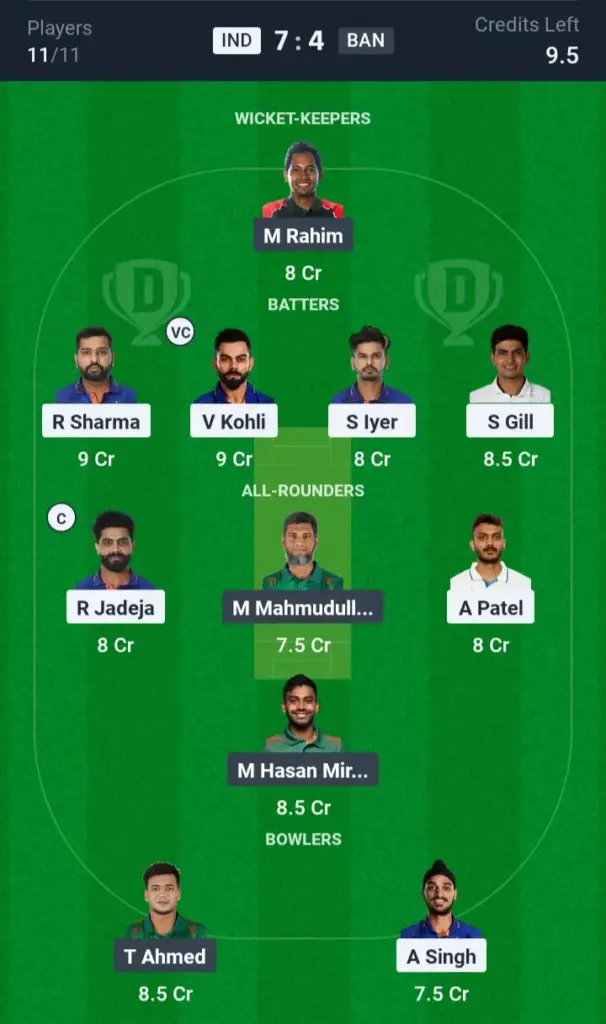 IND vs BAN Small League Team