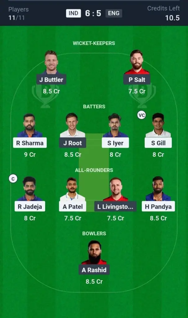 IND vs ENG Small League Team