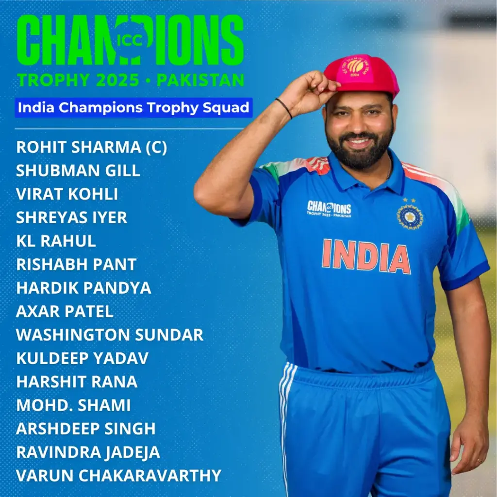 India Squad for CT 2025