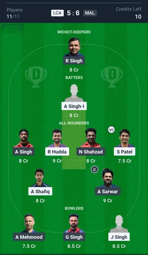 LCA vs MAL Grand League Team